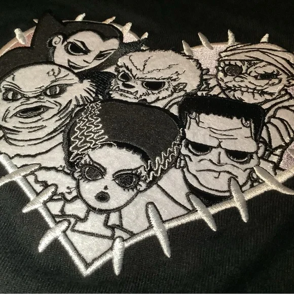 Stitch shoppe by loungefly universal monsters cropped cardigan, black, size: M - Picture 9 of 11